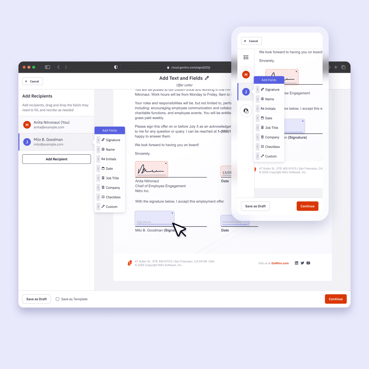 Screenshots-Sign-Add Fields and mobile